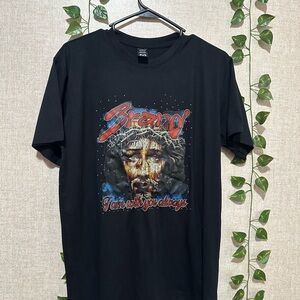 Brandy Melville Black Tee with Bold Graphic